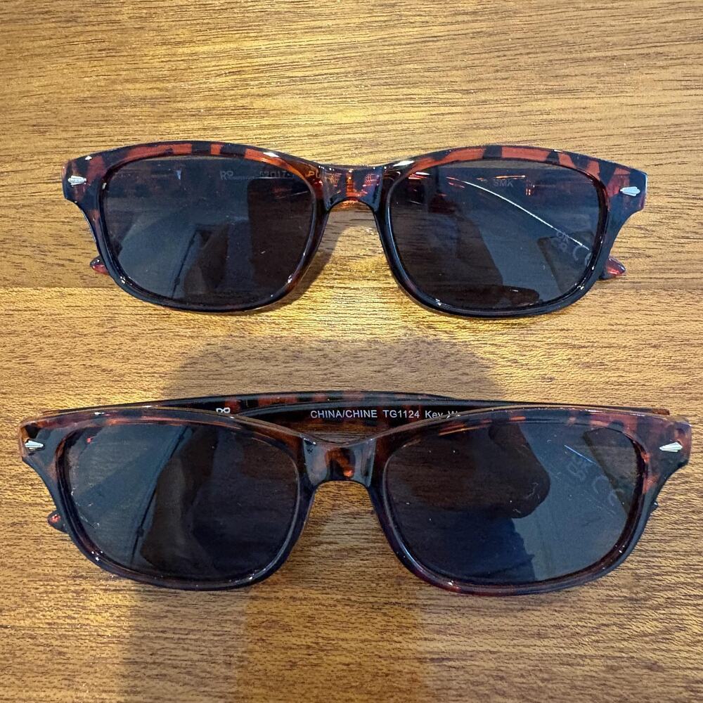 Lot of 2 Brown Tortoise Shell Sunglasses Readers Mens 2 Pair Key West NWOT +2.50